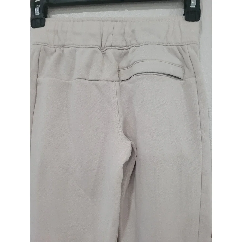 Nike Air Joggers Oatmeal Gold Metallic Logo Mesh Panel Fleece Kids Small #2